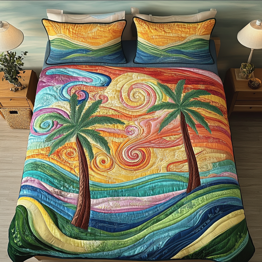Island Paradise 3-Piece Quilted Bedding Set NCU0NVH270