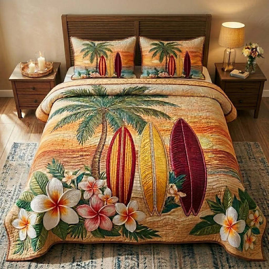 Island Surf Glow 3-Piece Quilted Bedding Set NCU0DQQ0850