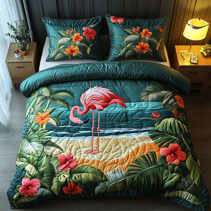 Island Vibes Flamingo Duvet Cover Set NCU0PTT308