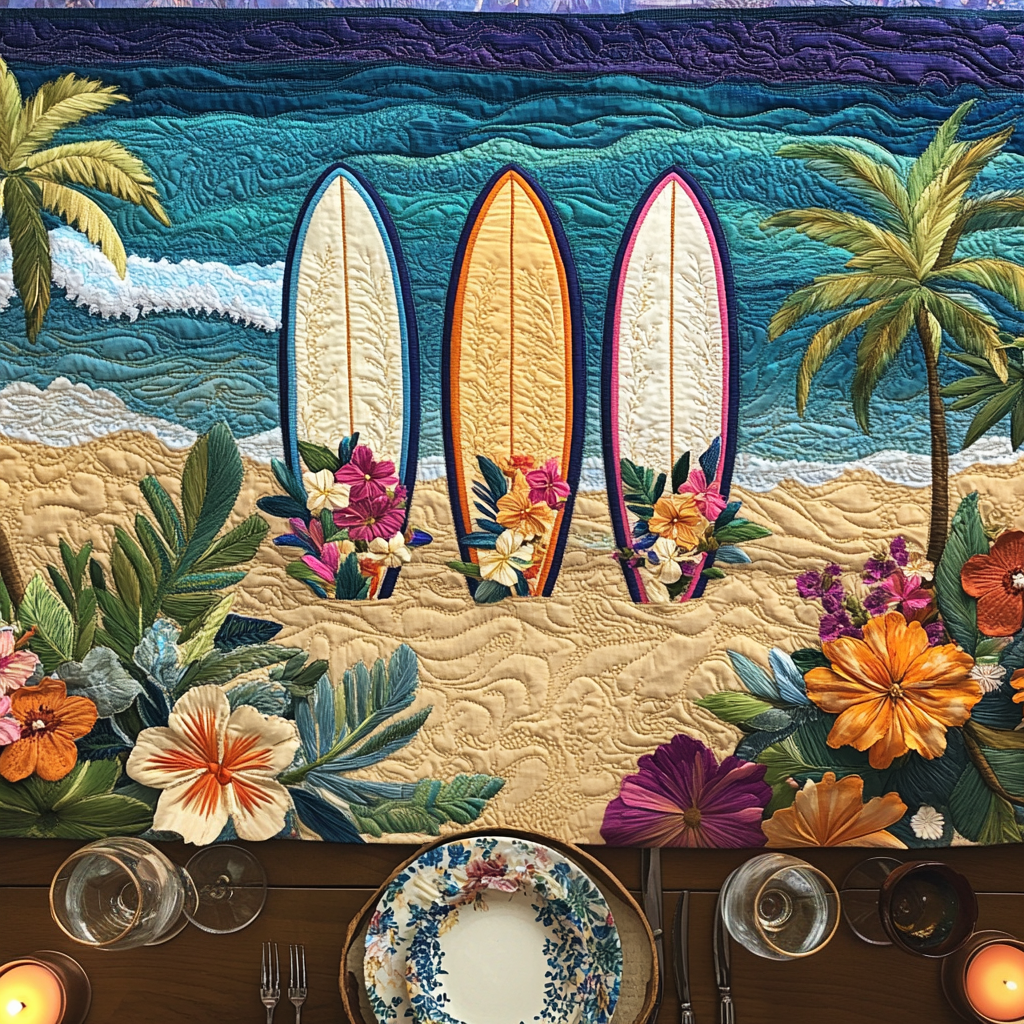 Island Vibes Quilted Table Runner NCU0NVH755