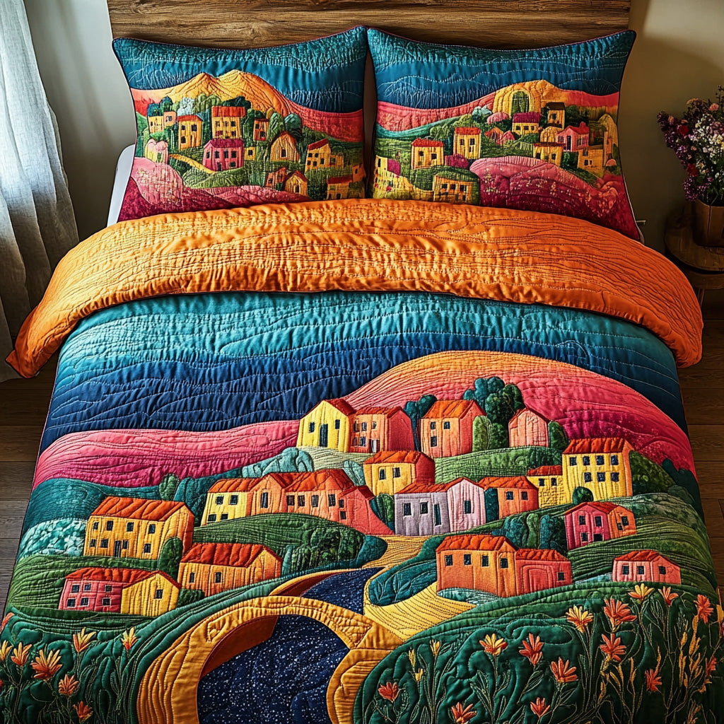 Italia Bloom 3-Piece Quilted Bedding Set NCU0DV519