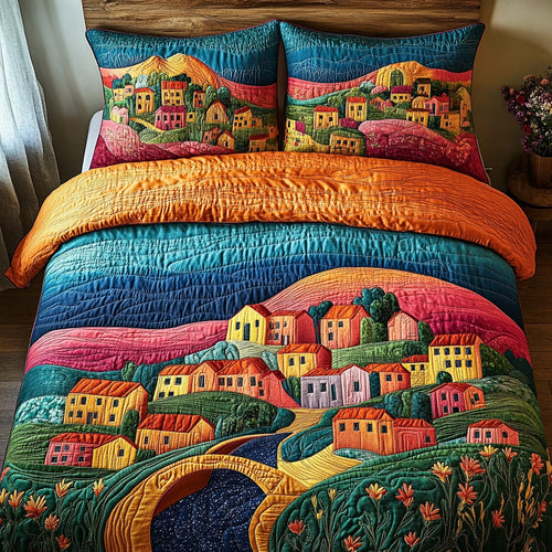 Italia Bloom 3-Piece Quilted Bedding Set NCU0DV519