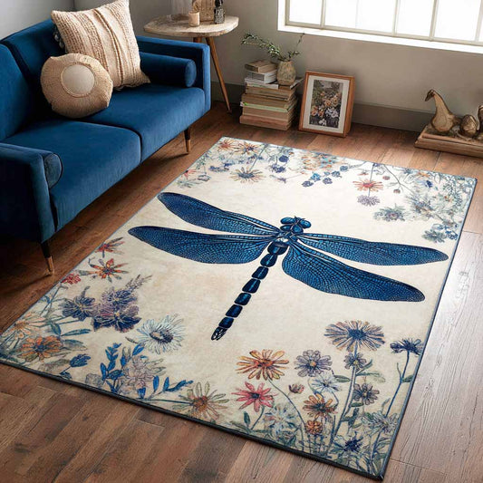 Ivory Dragonfly Area Rug NCU0NXD1539