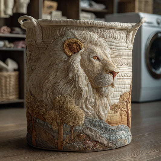 Ivory Lion King Quilted Laundry Basket NCU0HNH088