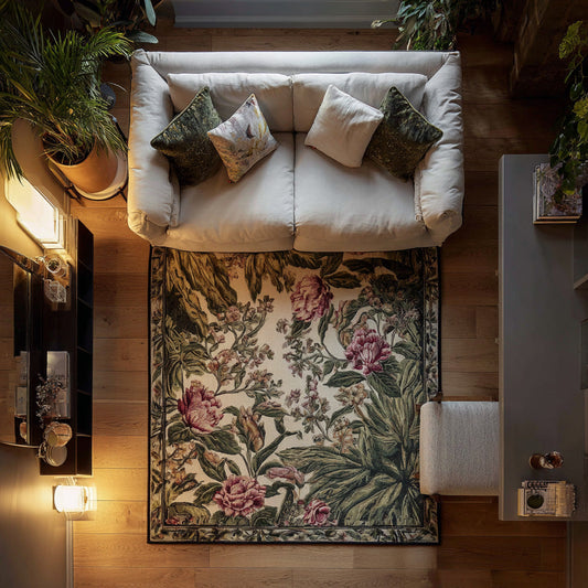Ivory Peony Area Rug NCU0LDH624