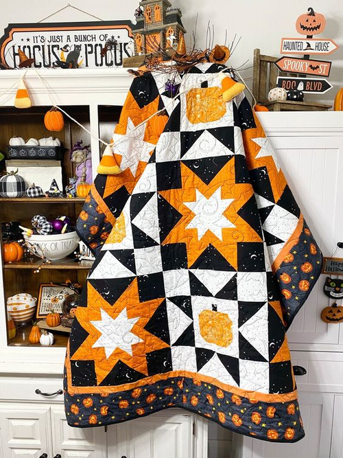 Jack O Lantern Quilted Blanket NCU0PD796