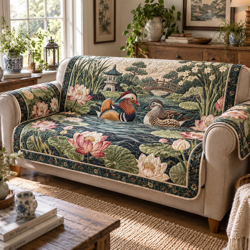 Japanese Mandarin Duck Quilted Sofa Cover NCU0DV2456