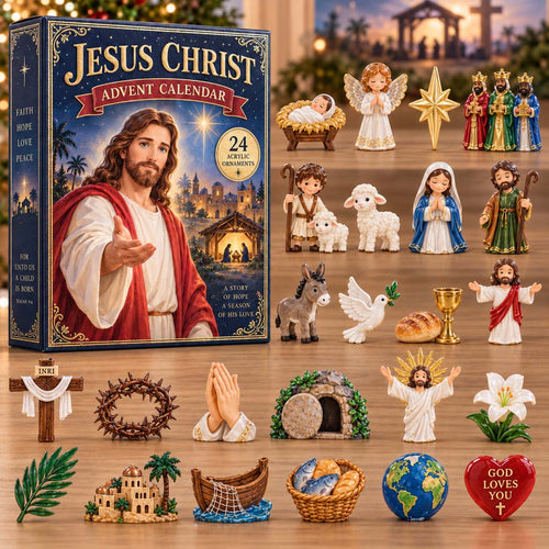 CHRISTMAS KICKOFF 40% OFF - Jesus Christmas Advent Calendar 2026 - 24-Day Festive Countdown, Acrylic Charms Blind Box - Gift For Family and Friends AC0HH005