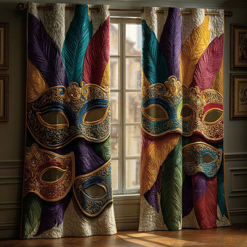 Jewel Plumed Masquerade Quilted Curtains NCU0LDH167
