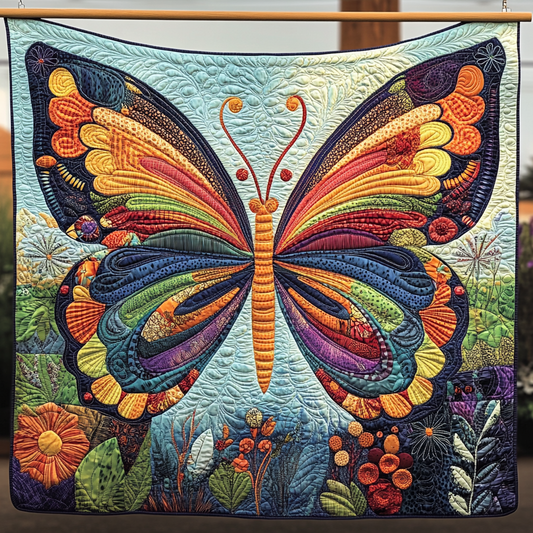 Jewel Toned Butterfly Quilted Blanket NCU0PVL043