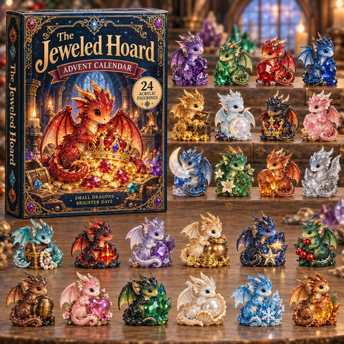 CHRISTMAS KICKOFF 40% OFF - Jeweled Hoard Advent Calendar 2026 - 24-Day Festive Countdown, Acrylic Charms Blind Box - Gift For Dragon Lovers AC0TV015