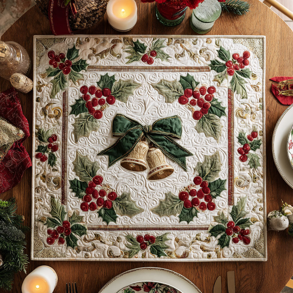 Jingle Bells Quilted Table Topper NCU0NTV108