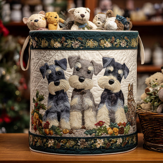 Jingle Schnauzer Quilted Laundry Basket NCU0DV1085