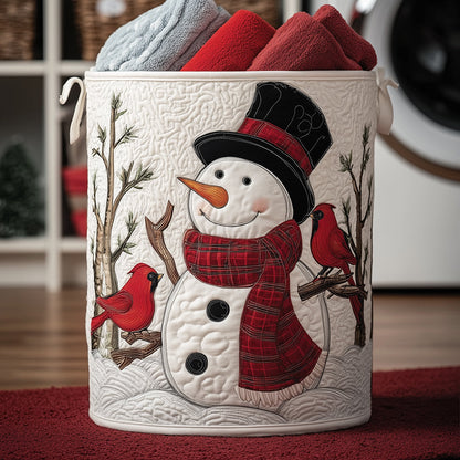 Jingle Snow Friend Quilted Laundry Basket NCU0TH3170
