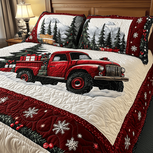 Jolly Truckload 3-Piece Quilted Bedding Set NCU0TH1956