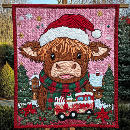 Jolly Cowbell Christmas Quilted Blanket NCU0DK1498