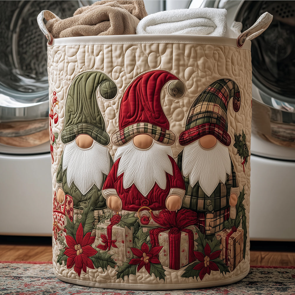 Jolly Gnome Quilted Laundry Basket NCU0TH3144