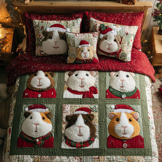 Jolly Guinea Pig 3-Piece Quilted Bedding Set NCU0TH3778