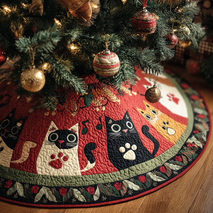 Jolly Meow Christmas Quilted Tree Skirt NCU0NTD1166