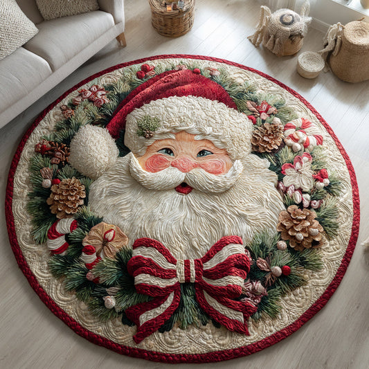 Jolly Santa Claus Quilted Round Mat NCU0HNH625