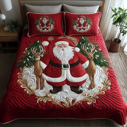 Jolly Santa Comfort 3-Piece Quilted Bedding Set NCU0HT168