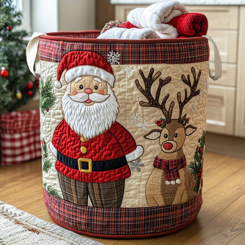 Jolly Santa Quilted Laundry Basket NCU0NNL104