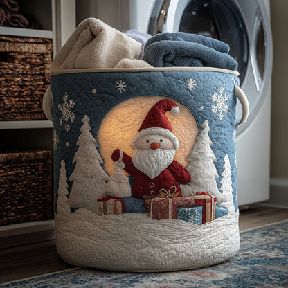 Jolly Santa Quilted Laundry Basket NCU0TH3273
