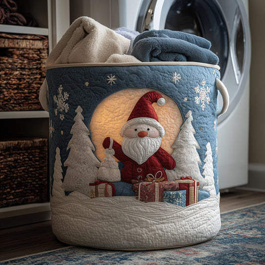 Jolly Santa Quilted Laundry Basket NCU0TH3273