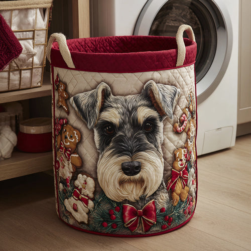 Jolly Schnauzer Dog Quilted Laundry Basket NCU0HNH532