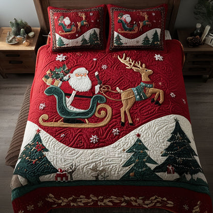Jolly Sleigh Adventure 3-Piece Quilted Bedding Set NCU0PTT1864