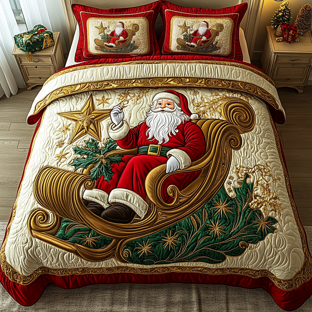 Jolly StNick 3-Piece Quilted Bedding Set NCU0DDK021