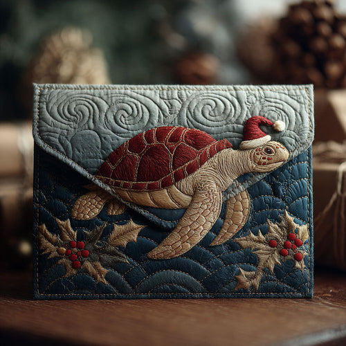Jolly Surf Turtle Quilted Fabric Postcard NCU0PTT2410
