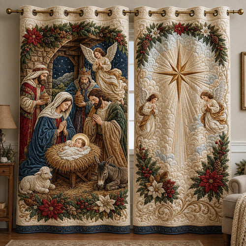 Joyful Angel Light Quilted Curtains NCU0HNH1213
