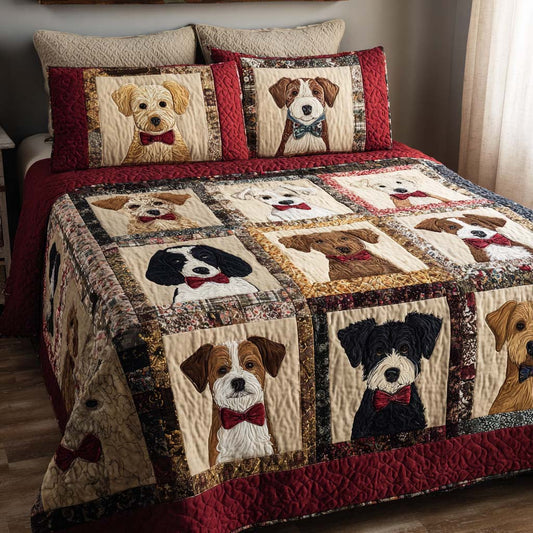 Joyful Dog 3-Piece Quilted Bedding Set NCU0NNT2679