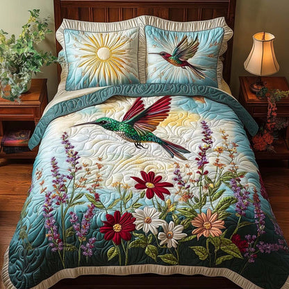Hummingbird 3-Piece Quilted Bedding Set NCU0QN049