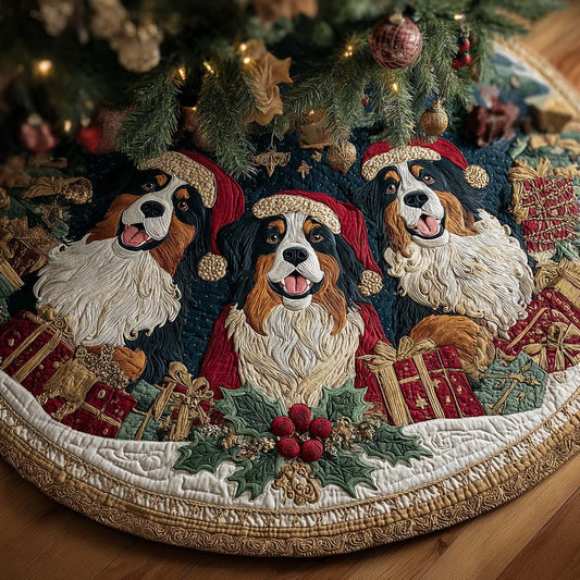 Joyful Guardians Christmas Quilted Tree Skirt NCU0DQQ024