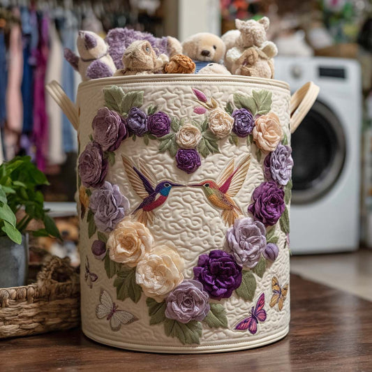 Joyful Hummingbird Trail Quilted Laundry Basket NCU0NNT1420