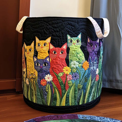 Joyful Kitten Quilted Laundry Basket NCU0NNT2270