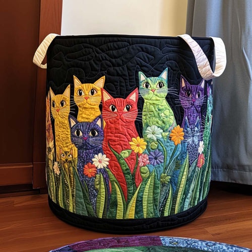 Joyful Kitten Quilted Laundry Basket NCU0NNT2270