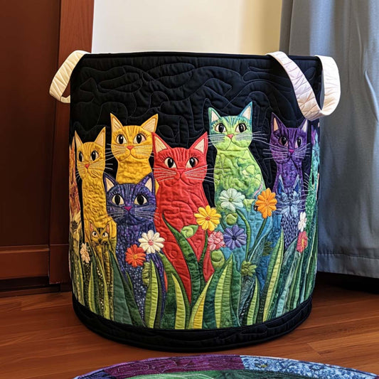 Joyful Kitten Quilted Laundry Basket NCU0NNT2270