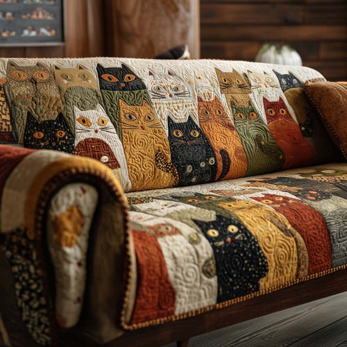 Joyful Kitten Quilted Sofa Cover NCU0NNT2261