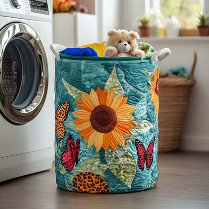 Joyful Sunflower Quilted Laundry Basket NCU0NNT1075