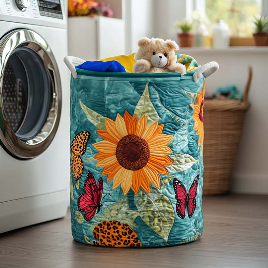 Joyful Sunflower Quilted Laundry Basket NCU0NNT1075