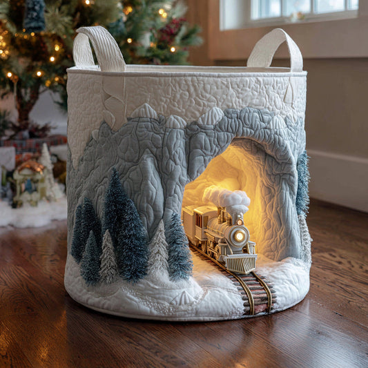 Joyful Train Ride Quilted Laundry Basket NCU0DV1269