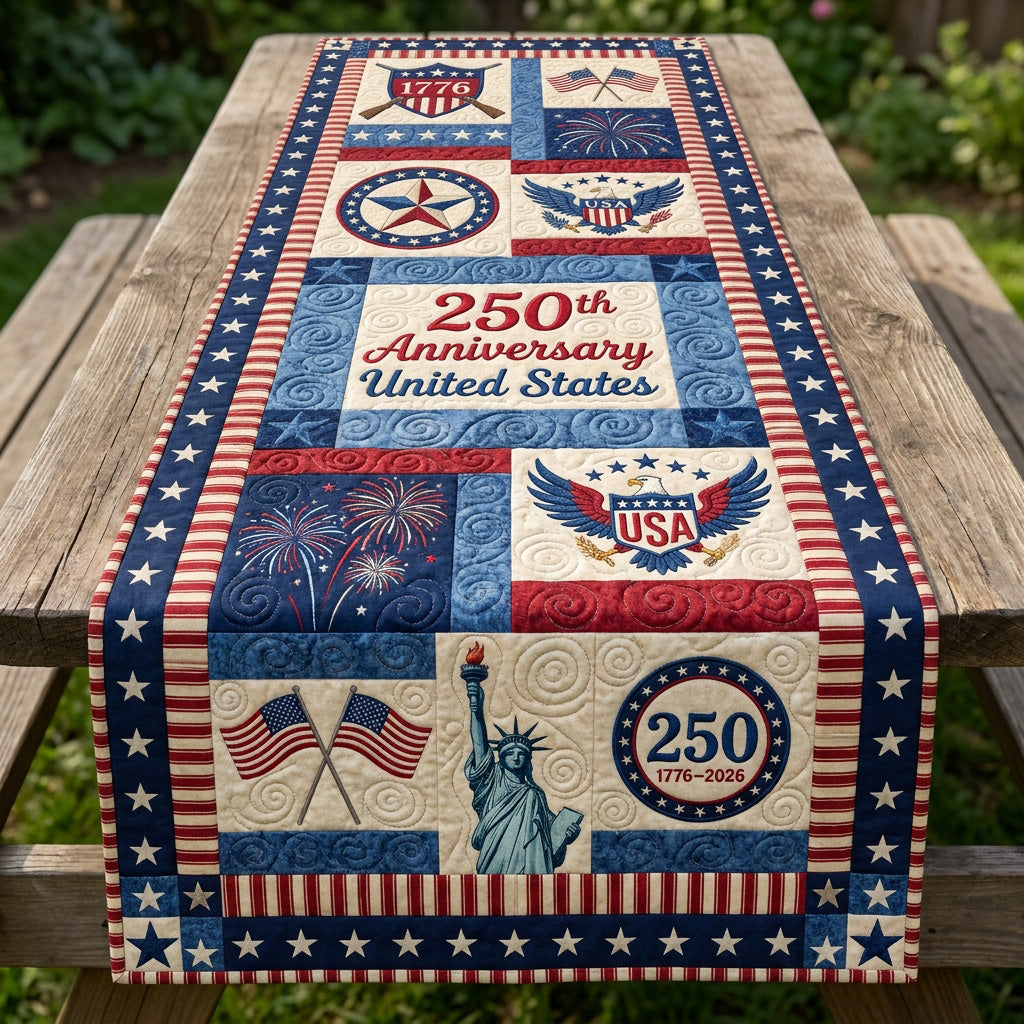 Jubilee Americana Quilted Table Runner NCU0NTV1046