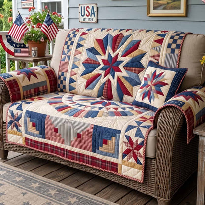 Jubilee Star Quilted Sofa Cover NCU0NXD1897