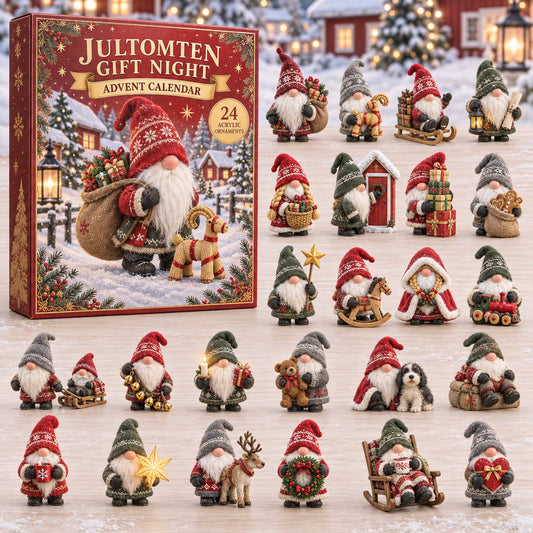 CHRISTMAS KICKOFF 40% OFF - Jultomten Gift Night Advent Calendar 2026 - 24-Day Festive Countdown, Acrylic Charms Blind Box - Gift For Family and Friends AC0TD050