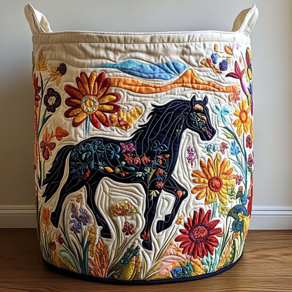 Jumping Stallion Quilted Laundry Basket NCU0NNT2232