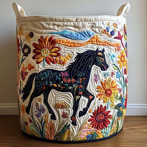 Jumping Stallion Quilted Laundry Basket NCU0NNT2232