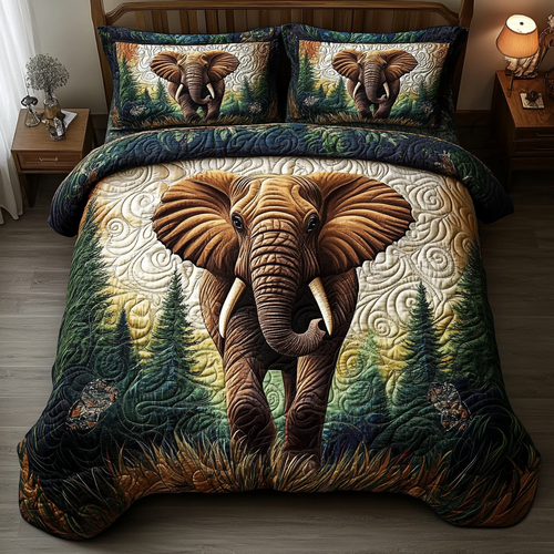 Jungle Elegance 3-Piece Quilted Bedding Set NCU0NVH066